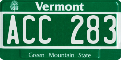 VT license plate ACC283