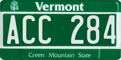 VT license plate ACC284