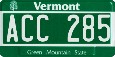 VT license plate ACC285