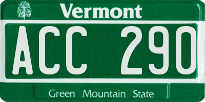 VT license plate ACC290