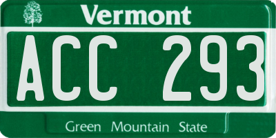 VT license plate ACC293