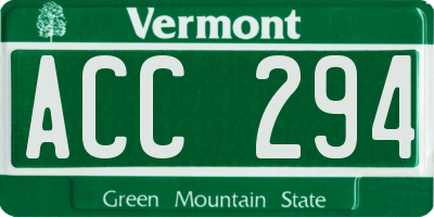 VT license plate ACC294