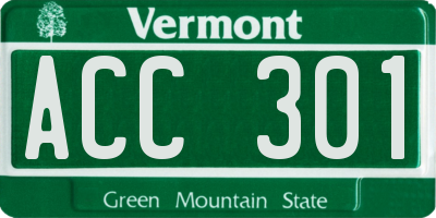 VT license plate ACC301