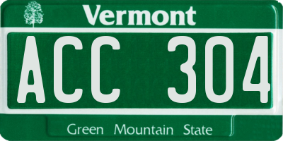 VT license plate ACC304