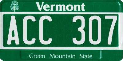 VT license plate ACC307