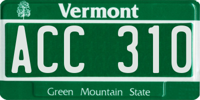 VT license plate ACC310