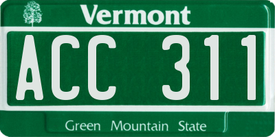 VT license plate ACC311