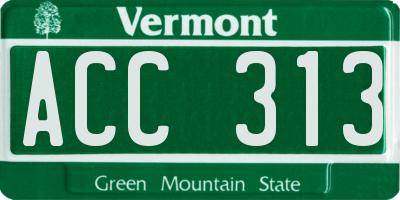 VT license plate ACC313