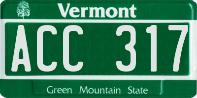 VT license plate ACC317