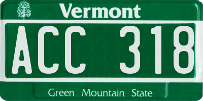 VT license plate ACC318