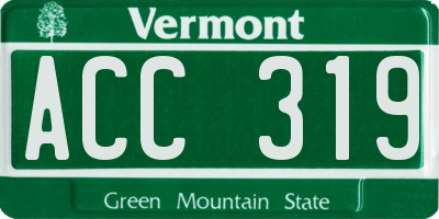 VT license plate ACC319