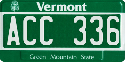 VT license plate ACC336