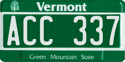 VT license plate ACC337