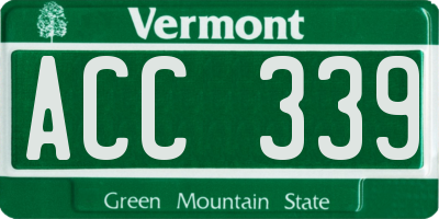 VT license plate ACC339