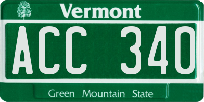 VT license plate ACC340