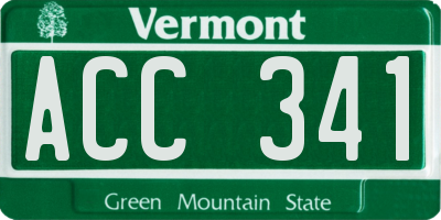 VT license plate ACC341