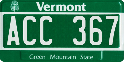 VT license plate ACC367