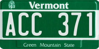 VT license plate ACC371