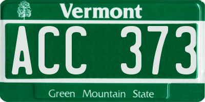 VT license plate ACC373