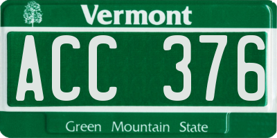 VT license plate ACC376