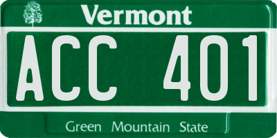 VT license plate ACC401