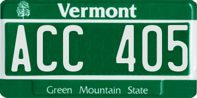 VT license plate ACC405