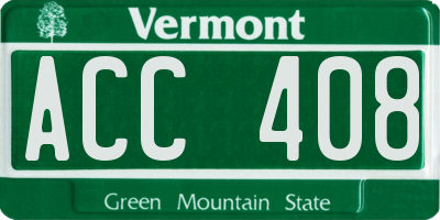 VT license plate ACC408