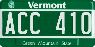 VT license plate ACC410