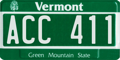 VT license plate ACC411