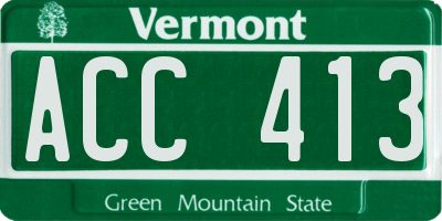 VT license plate ACC413