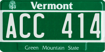 VT license plate ACC414