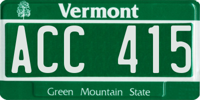 VT license plate ACC415