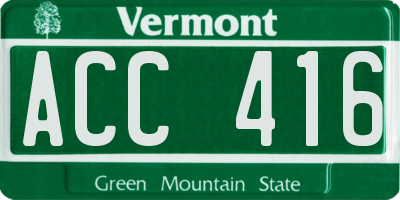 VT license plate ACC416