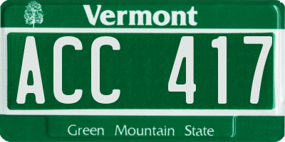 VT license plate ACC417