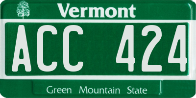 VT license plate ACC424