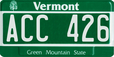 VT license plate ACC426