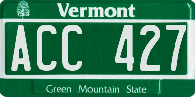 VT license plate ACC427