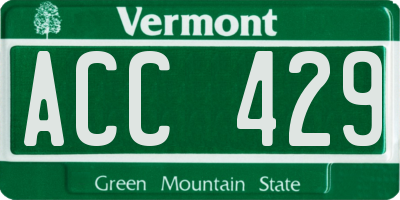 VT license plate ACC429