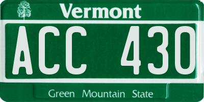 VT license plate ACC430