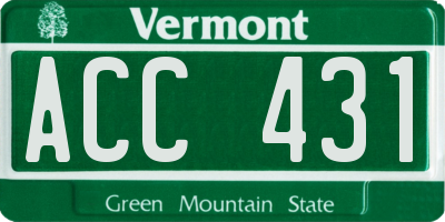 VT license plate ACC431