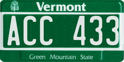 VT license plate ACC433