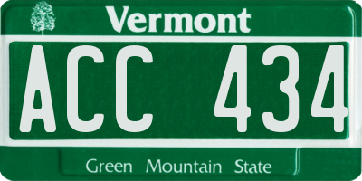 VT license plate ACC434