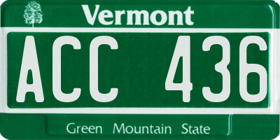 VT license plate ACC436