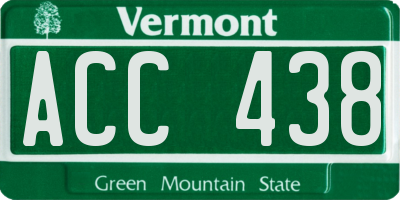 VT license plate ACC438