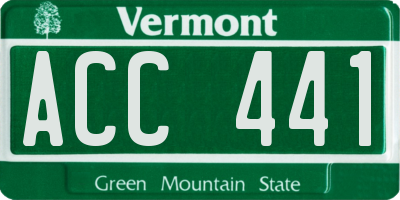 VT license plate ACC441