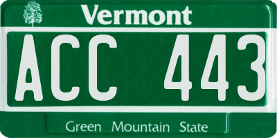 VT license plate ACC443