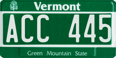 VT license plate ACC445