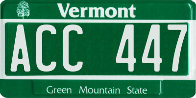 VT license plate ACC447