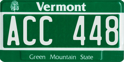 VT license plate ACC448