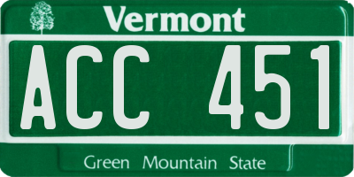 VT license plate ACC451